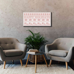 'Happy Holidays Stitchery' by Cindy Jacobs, Canvas Wall Art,40 x 20