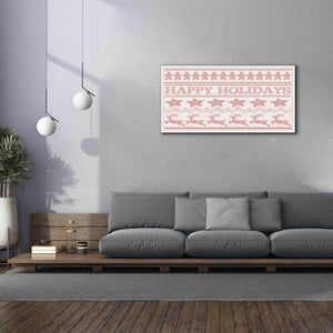 'Happy Holidays Stitchery' by Cindy Jacobs, Canvas Wall Art,60 x 30