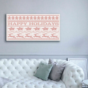 'Happy Holidays Stitchery' by Cindy Jacobs, Canvas Wall Art,60 x 30