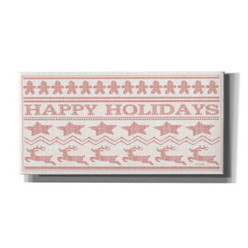 'Happy Holidays Stitchery' by Cindy Jacobs, Canvas Wall Art