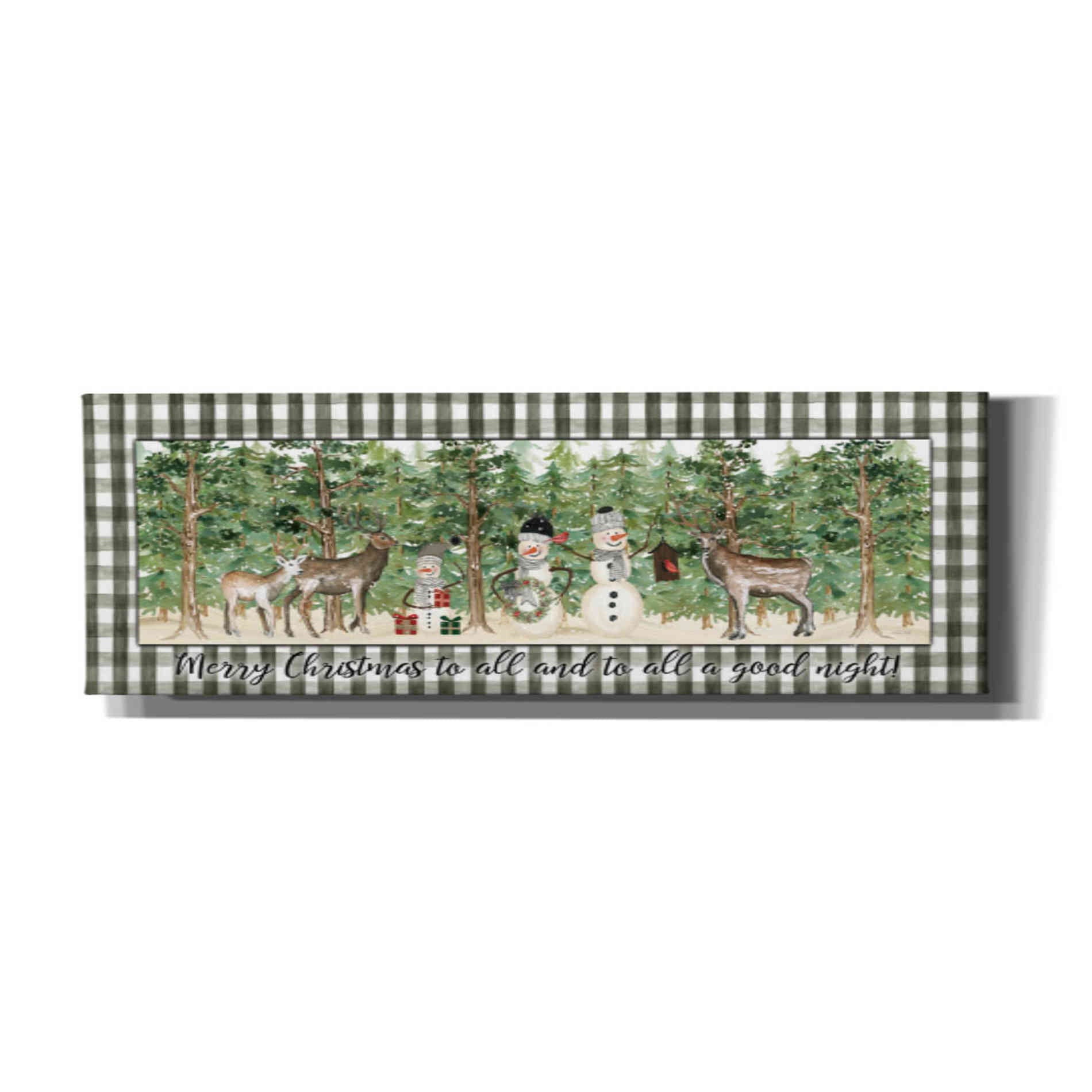 'Merry Christmas to All on Plaid' by Cindy Jacobs, Canvas Wall Art