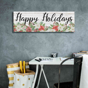 'Happy Holidays Sign' by Cindy Jacobs, Canvas Wall Art,36 x 12