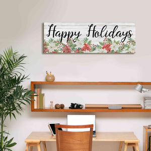 'Happy Holidays Sign' by Cindy Jacobs, Canvas Wall Art,36 x 12