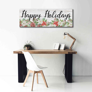 'Happy Holidays Sign' by Cindy Jacobs, Canvas Wall Art,60 x 20