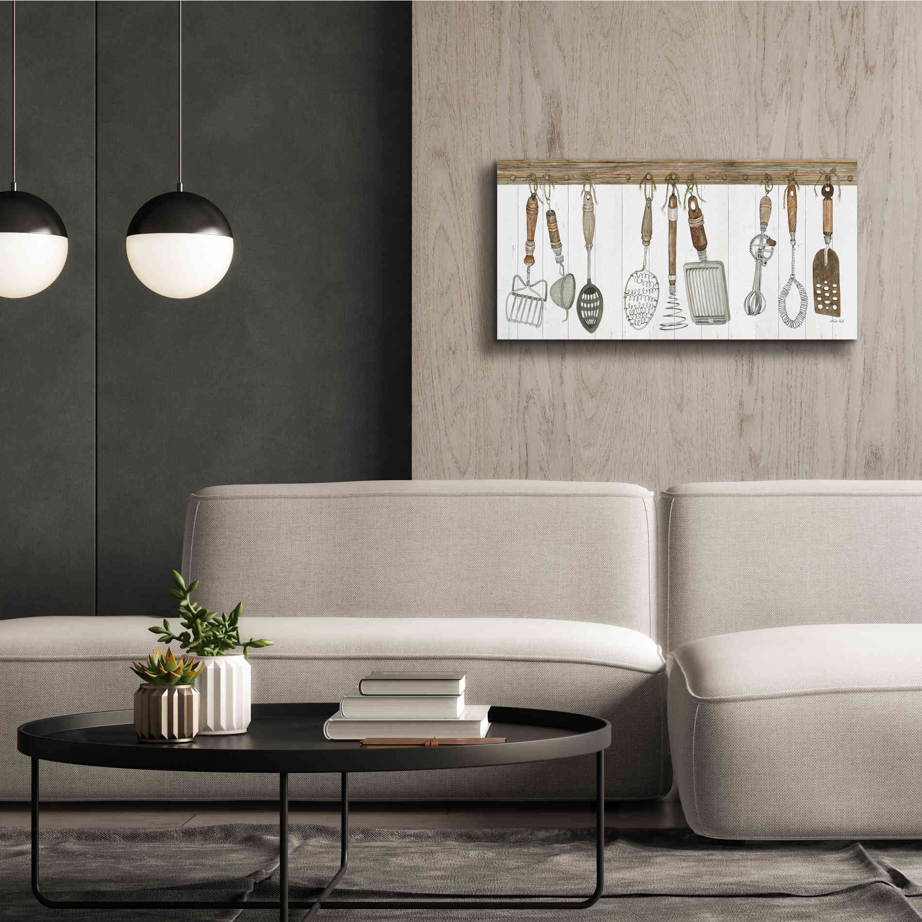 'Kitchen Tools' by Cindy Jacobs, Canvas Wall Art,40 x 20
