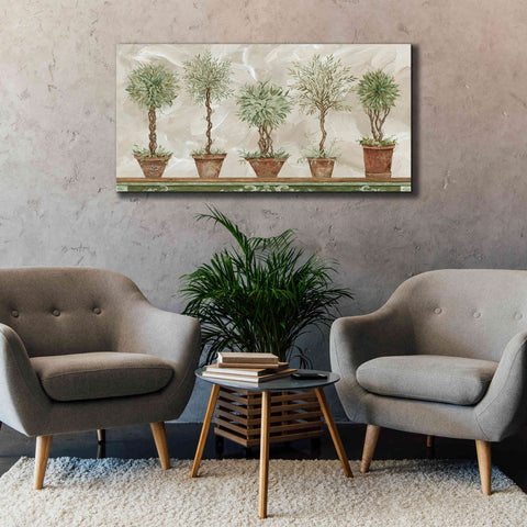 Image of 'Topiaries in a Row' by Cindy Jacobs, Canvas Wall Art,60 x 30