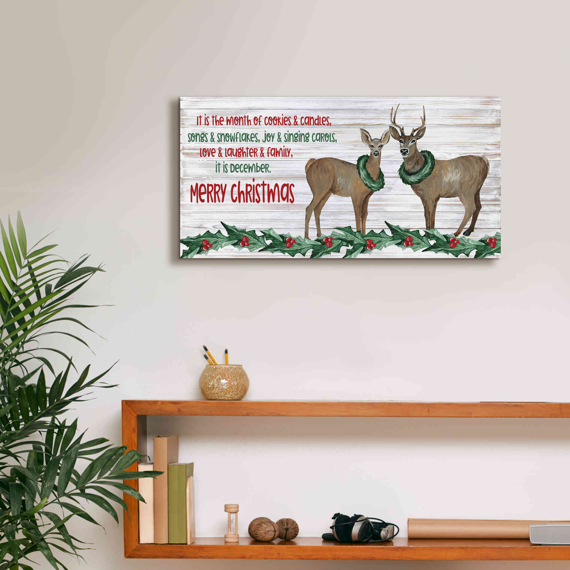 'It is December' by Cindy Jacobs, Canvas Wall Art,24 x 12