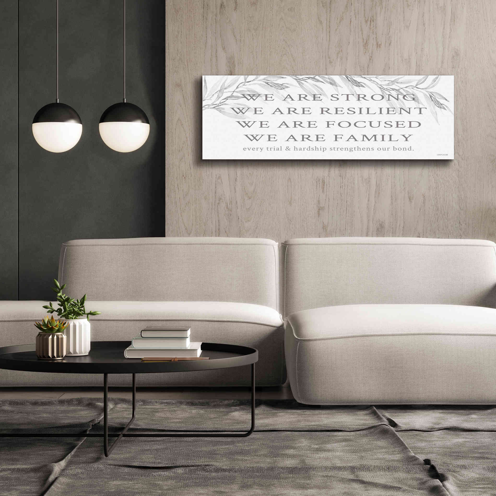 'We Are Family' by Cindy Jacobs, Canvas Wall Art,60 x 20