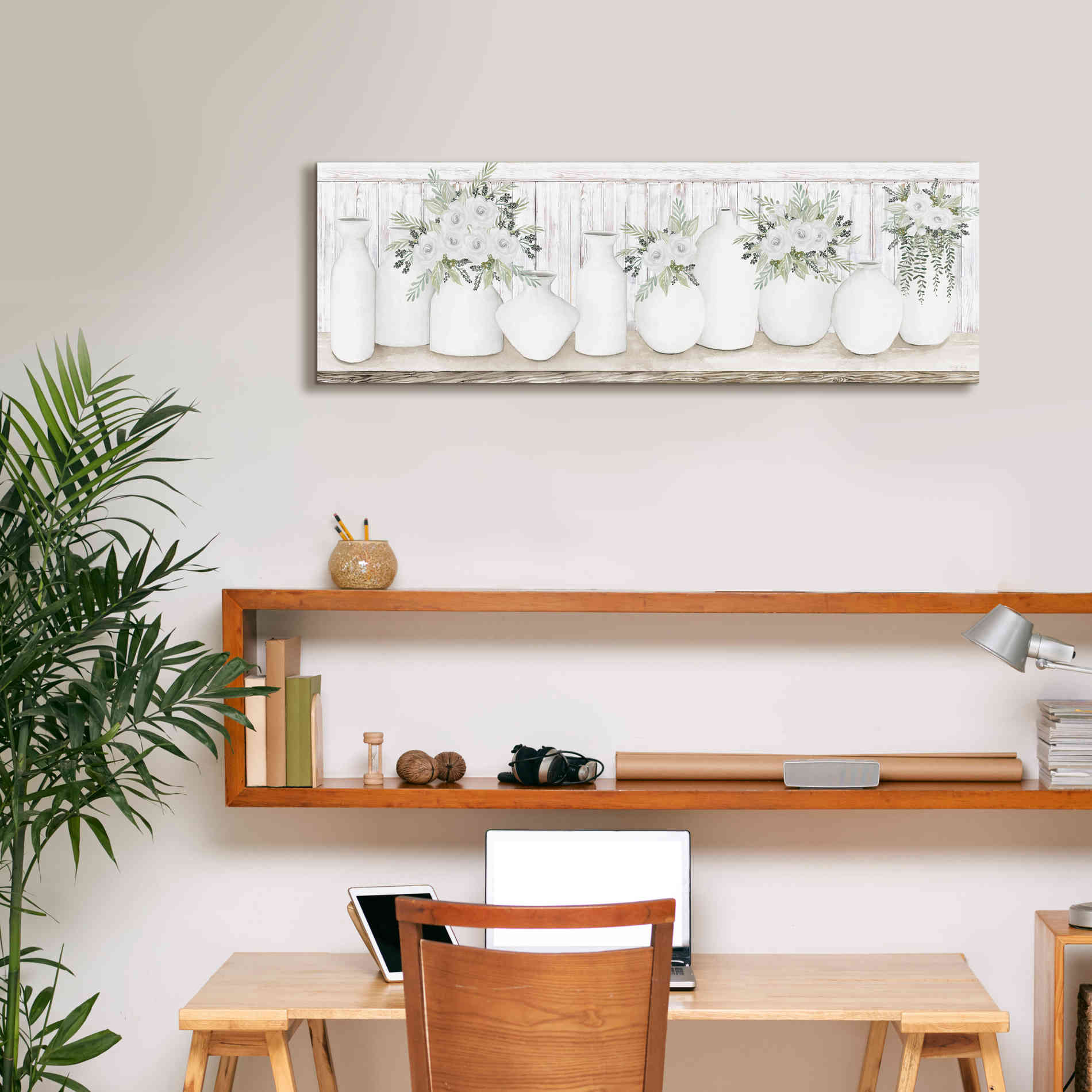 'White Simplicity' by Cindy Jacobs, Canvas Wall Art,36 x 12