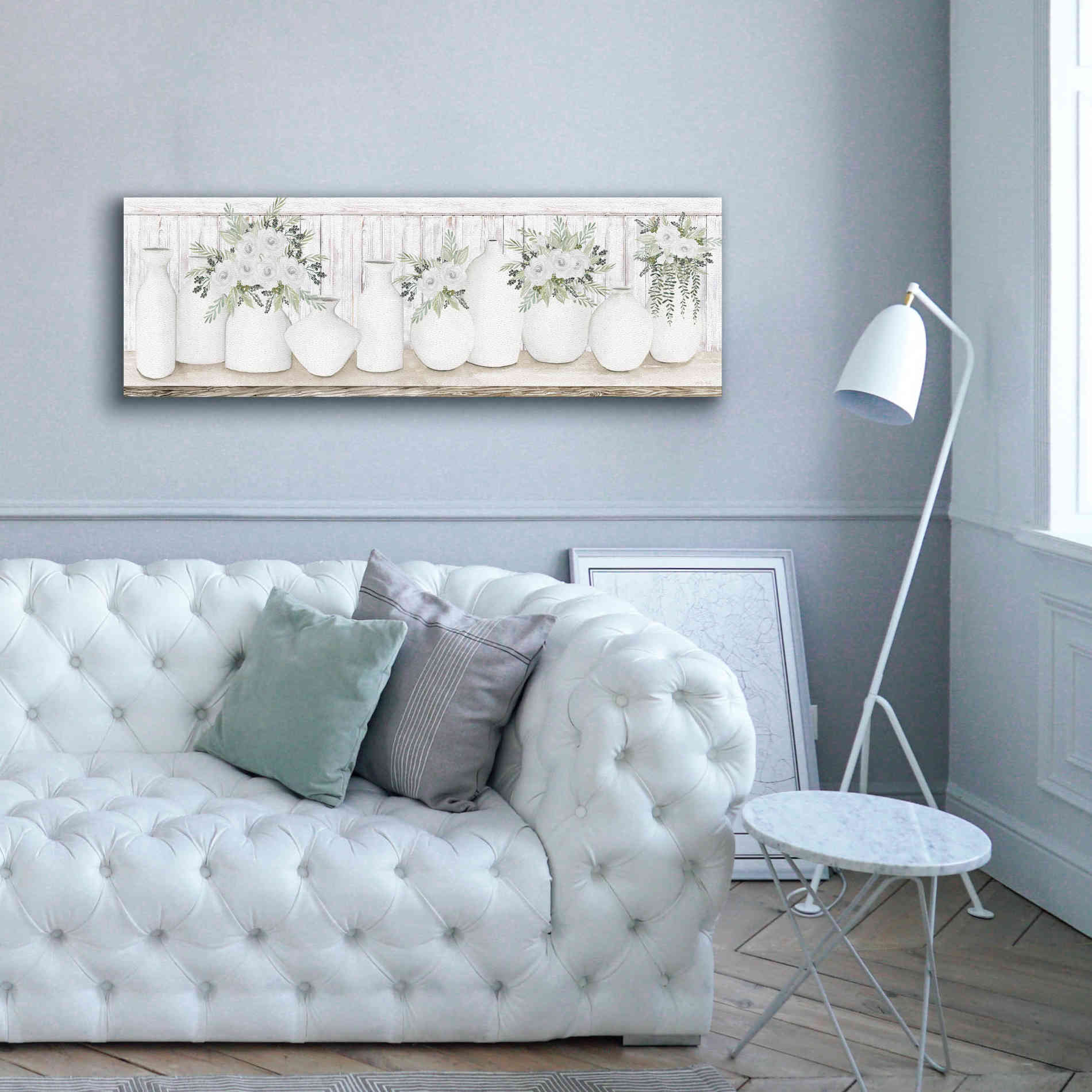 'White Simplicity' by Cindy Jacobs, Canvas Wall Art,60 x 20