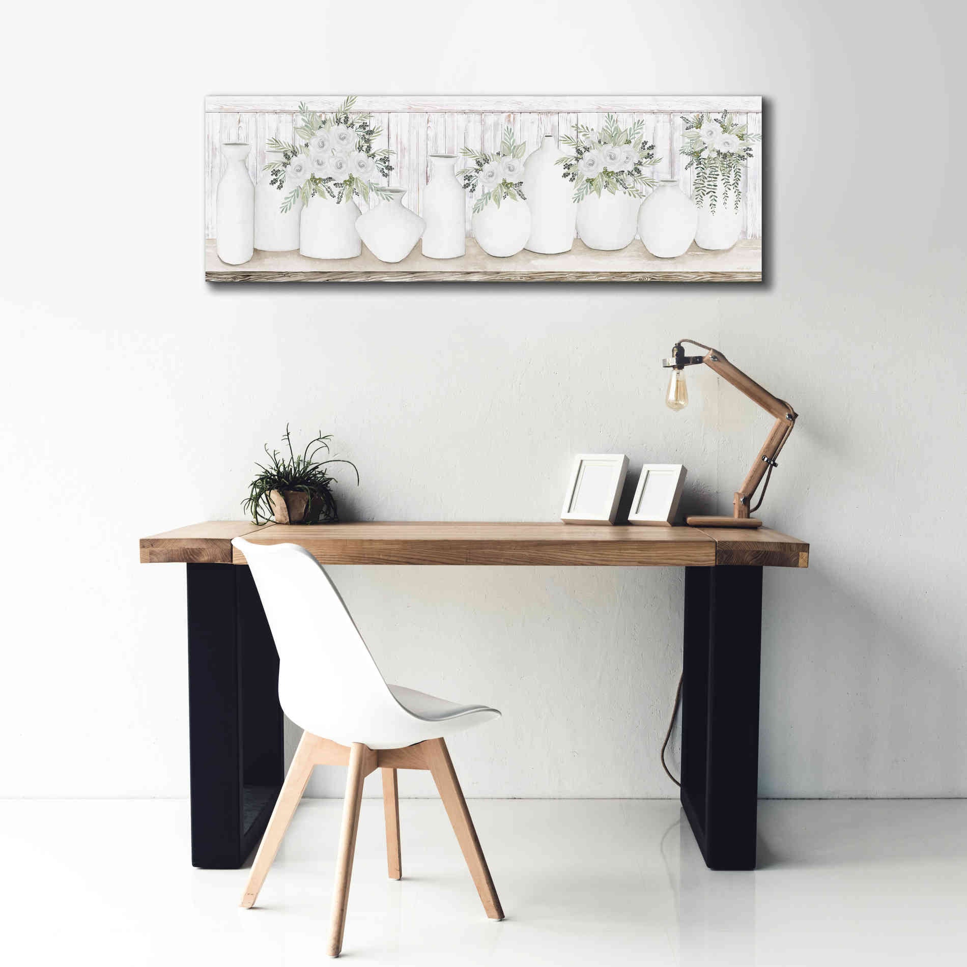 'White Simplicity' by Cindy Jacobs, Canvas Wall Art,60 x 20