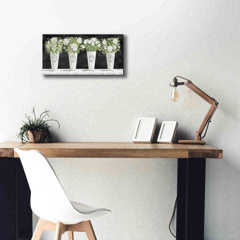 Image of 'White Flowers Still Life II' by Cindy Jacobs, Canvas Wall Art,24 x 12