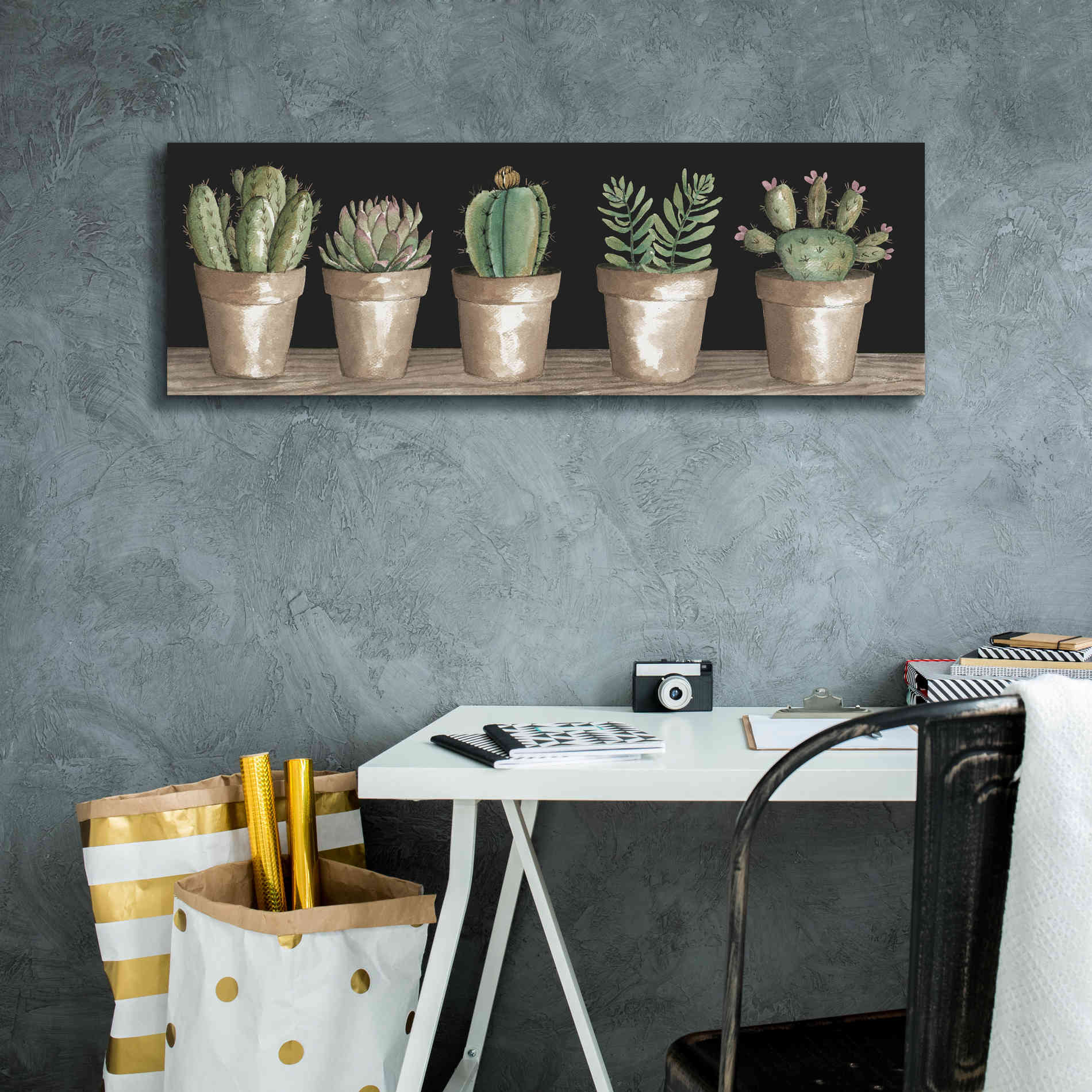 'Cactus Row' by Cindy Jacobs, Canvas Wall Art,36 x 12