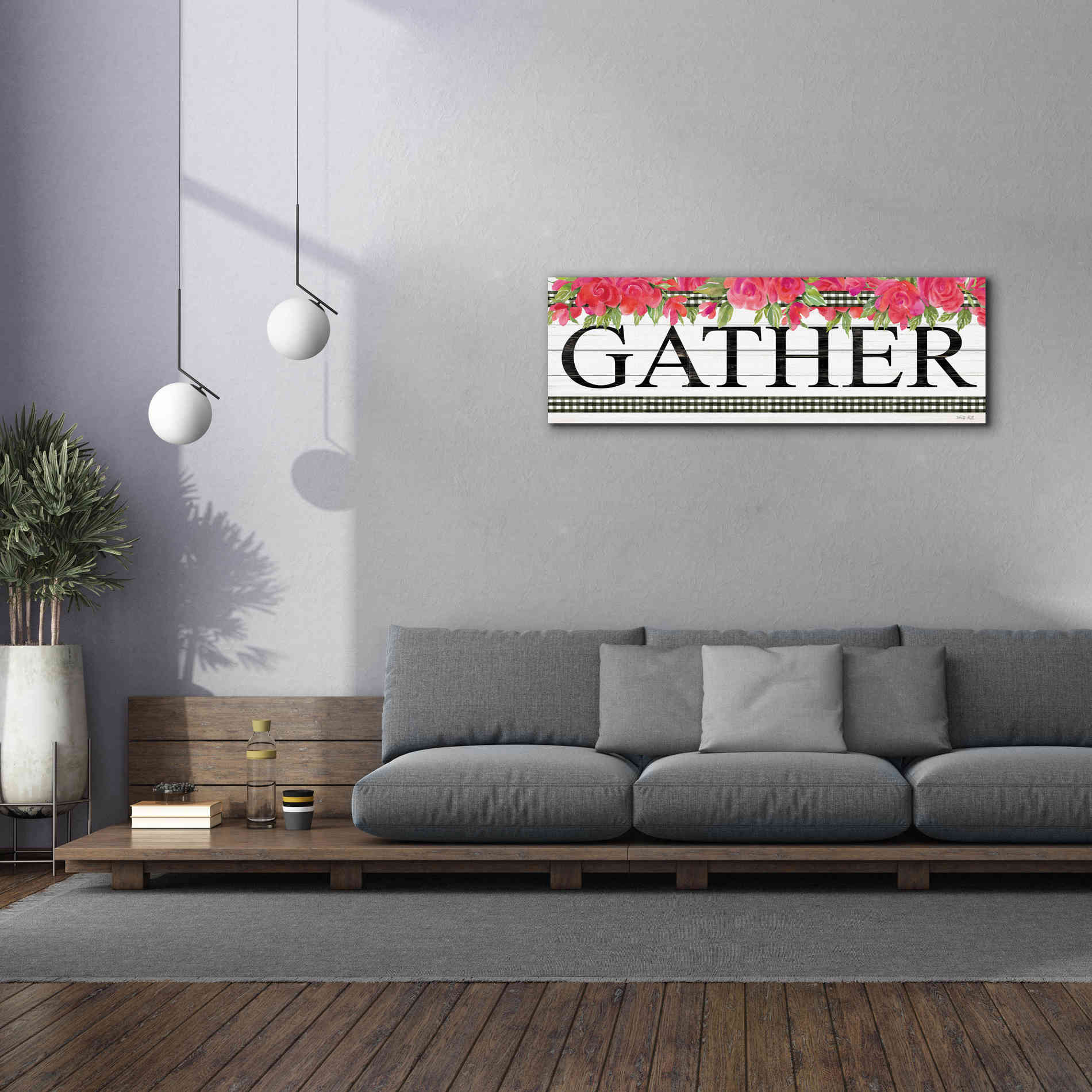 'Fuchsia Gather' by Cindy Jacobs, Canvas Wall Art,60 x 20