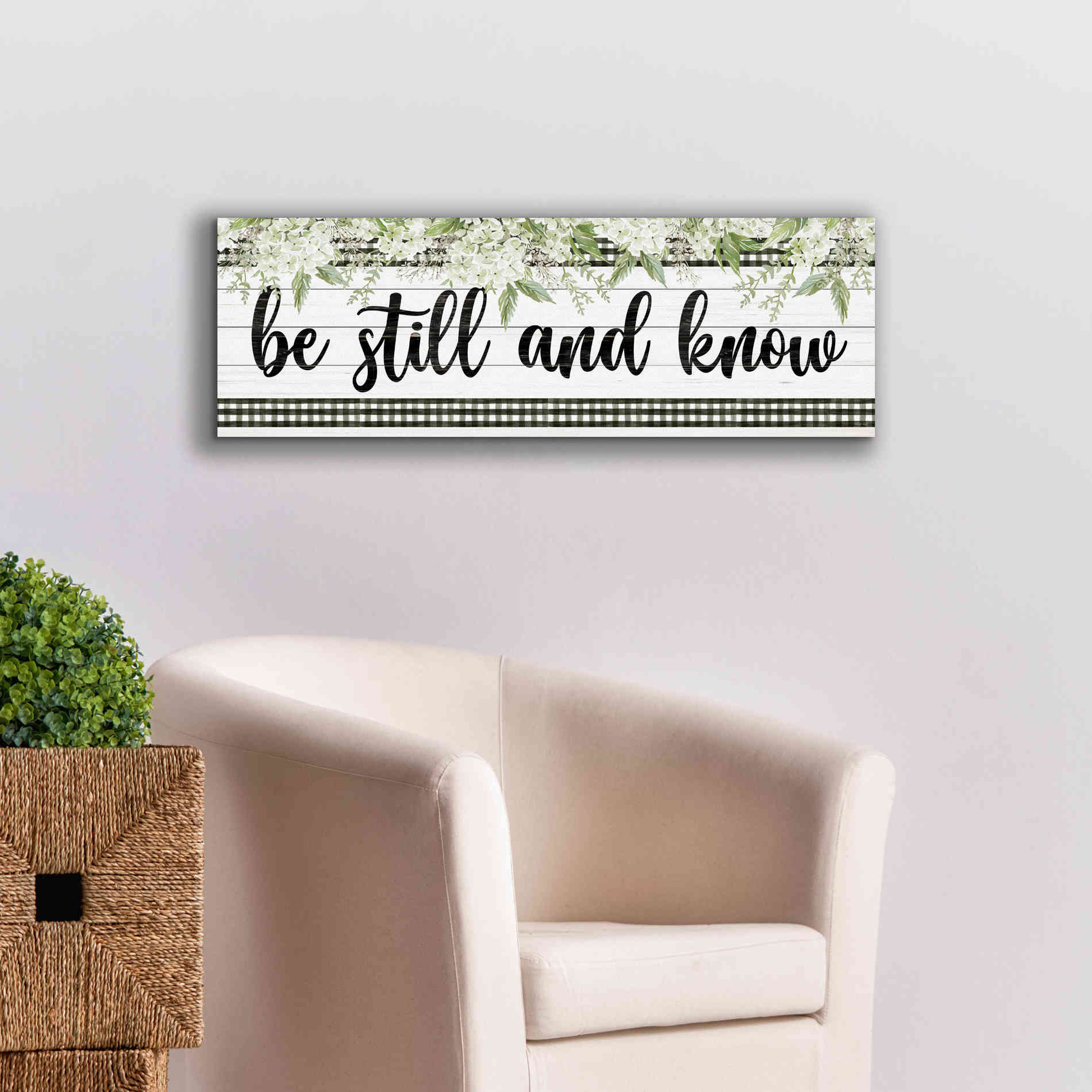 'Be Still & Know' by Cindy Jacobs, Canvas Wall Art,36 x 12