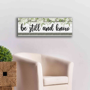 'Be Still & Know' by Cindy Jacobs, Canvas Wall Art,36 x 12