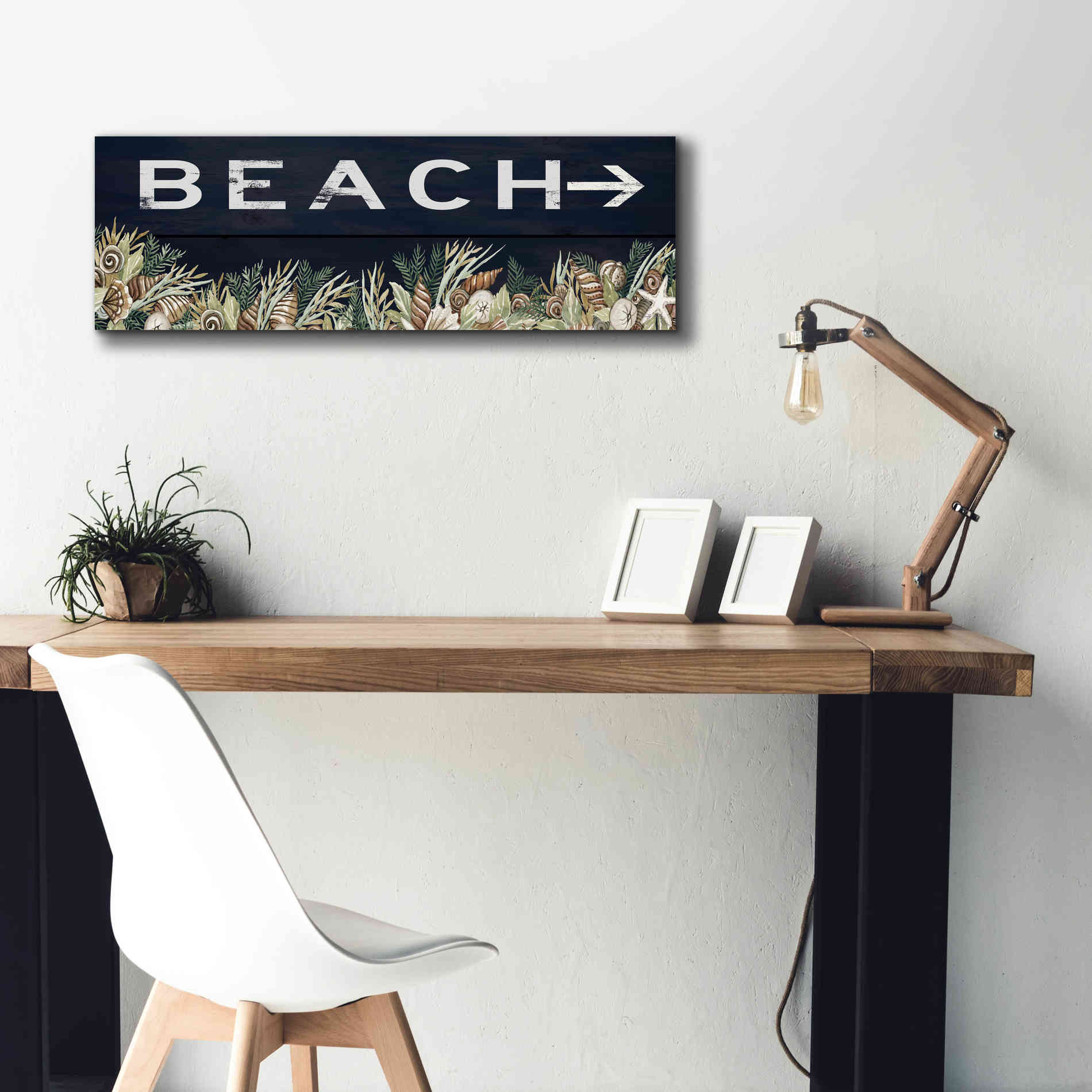 'Beach Sign' by Cindy Jacobs, Canvas Wall Art,36 x 12