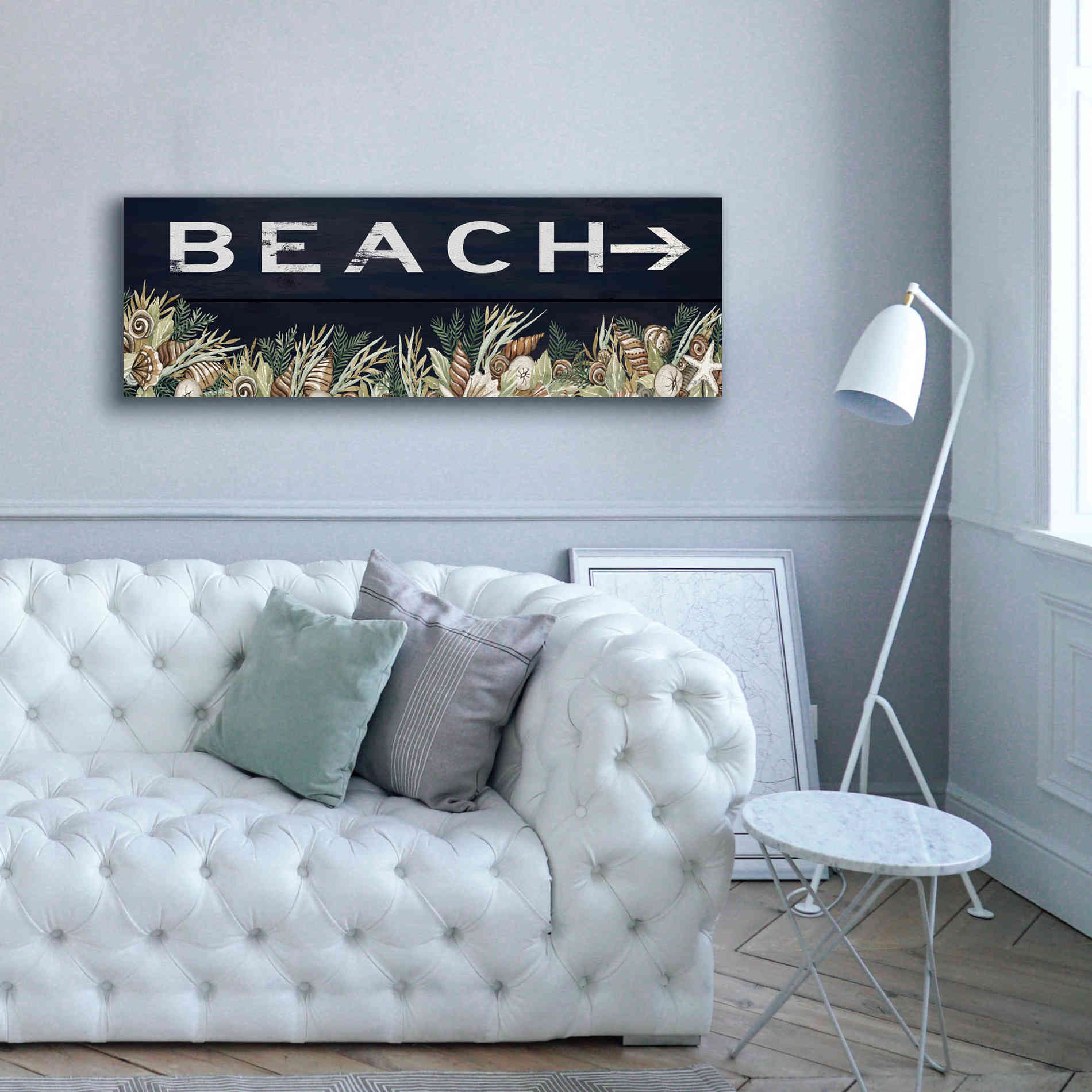 'Beach Sign' by Cindy Jacobs, Canvas Wall Art,60 x 20