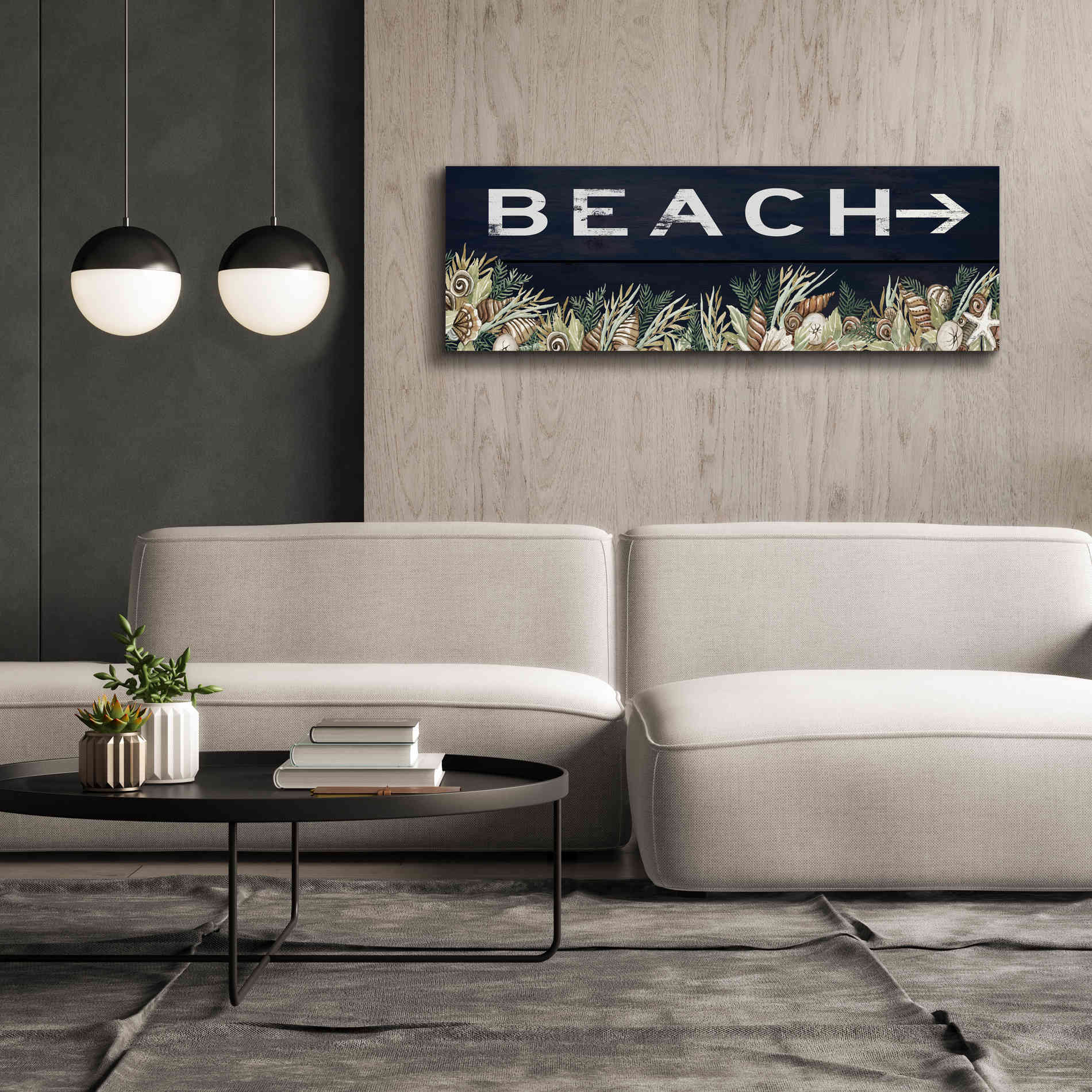 'Beach Sign' by Cindy Jacobs, Canvas Wall Art,60 x 20