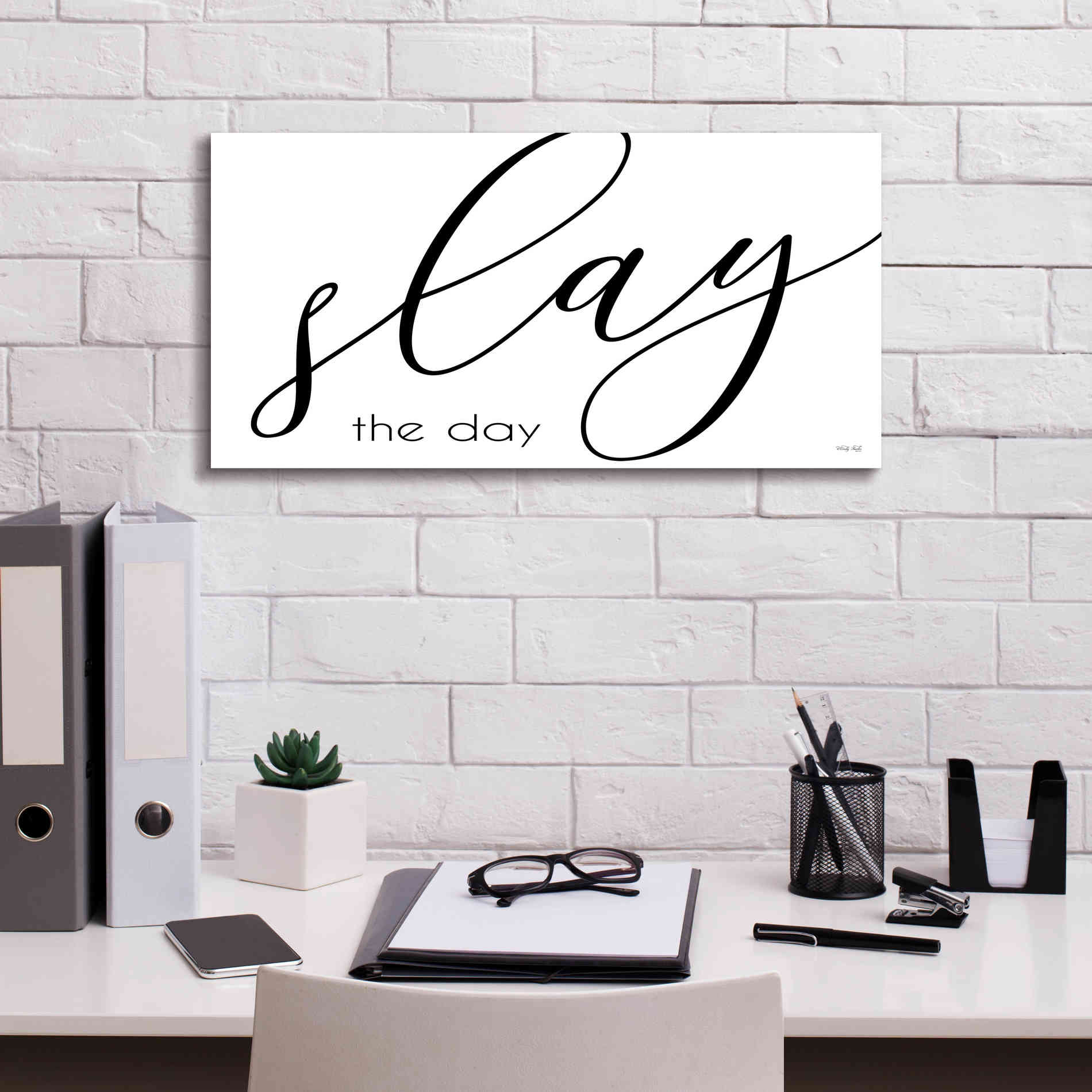 'Slay the Day' by Cindy Jacobs, Canvas Wall Art,24 x 12