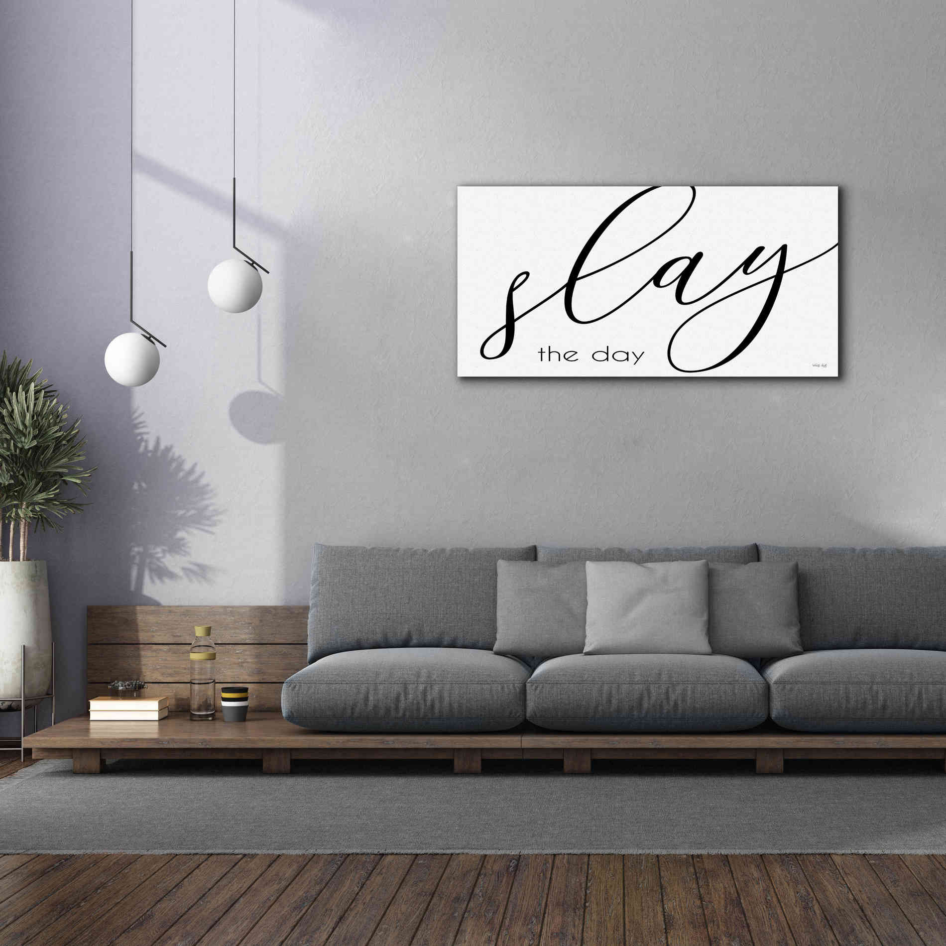 'Slay the Day' by Cindy Jacobs, Canvas Wall Art,60 x 30