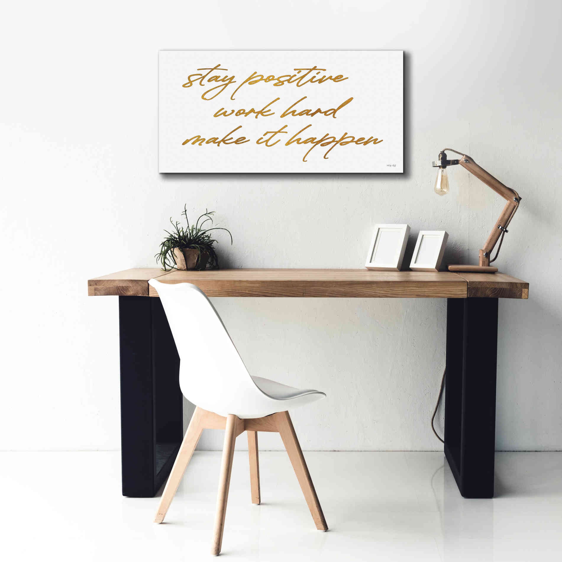 'Stay Positive' by Cindy Jacobs, Canvas Wall Art,40 x 20