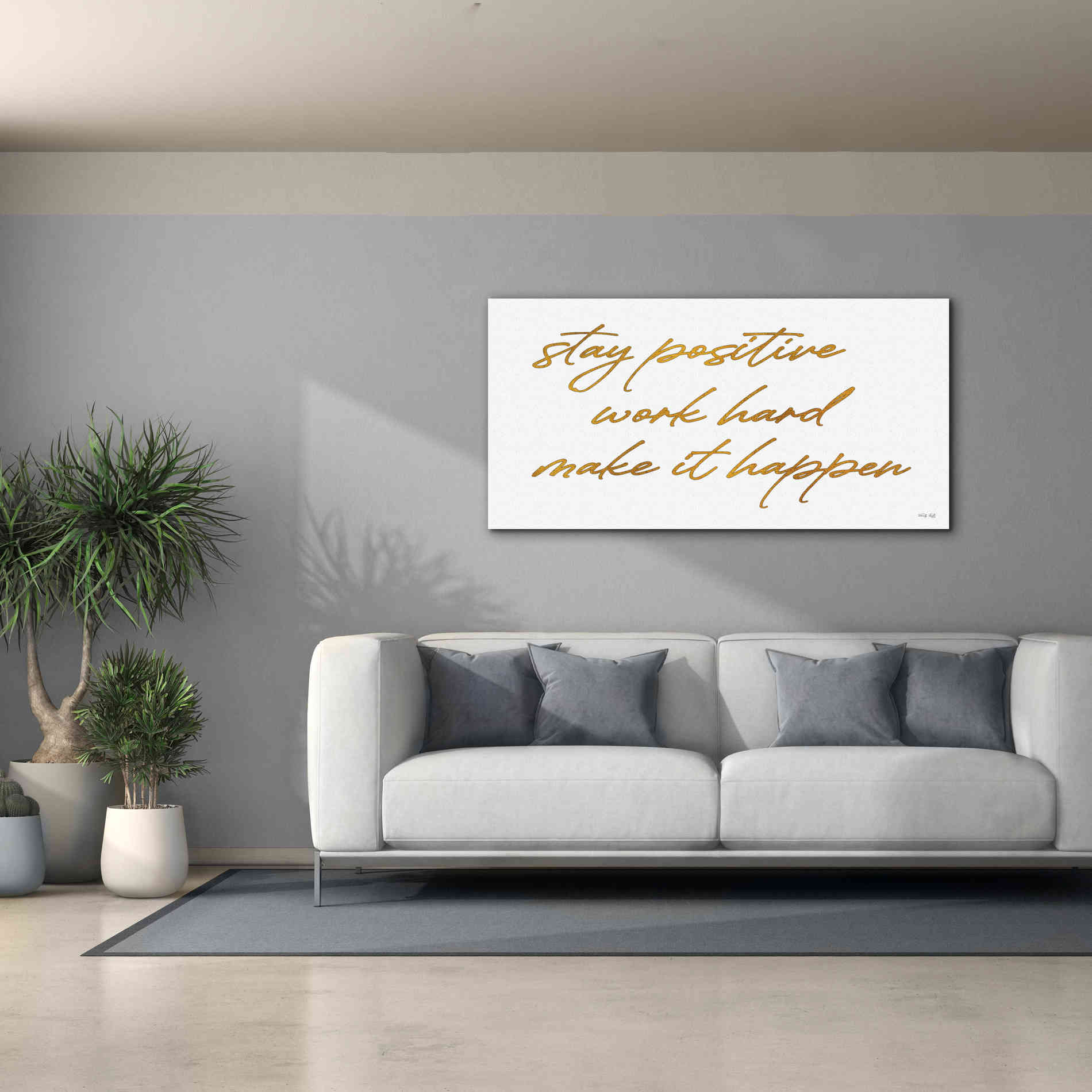 'Stay Positive' by Cindy Jacobs, Canvas Wall Art,60 x 30