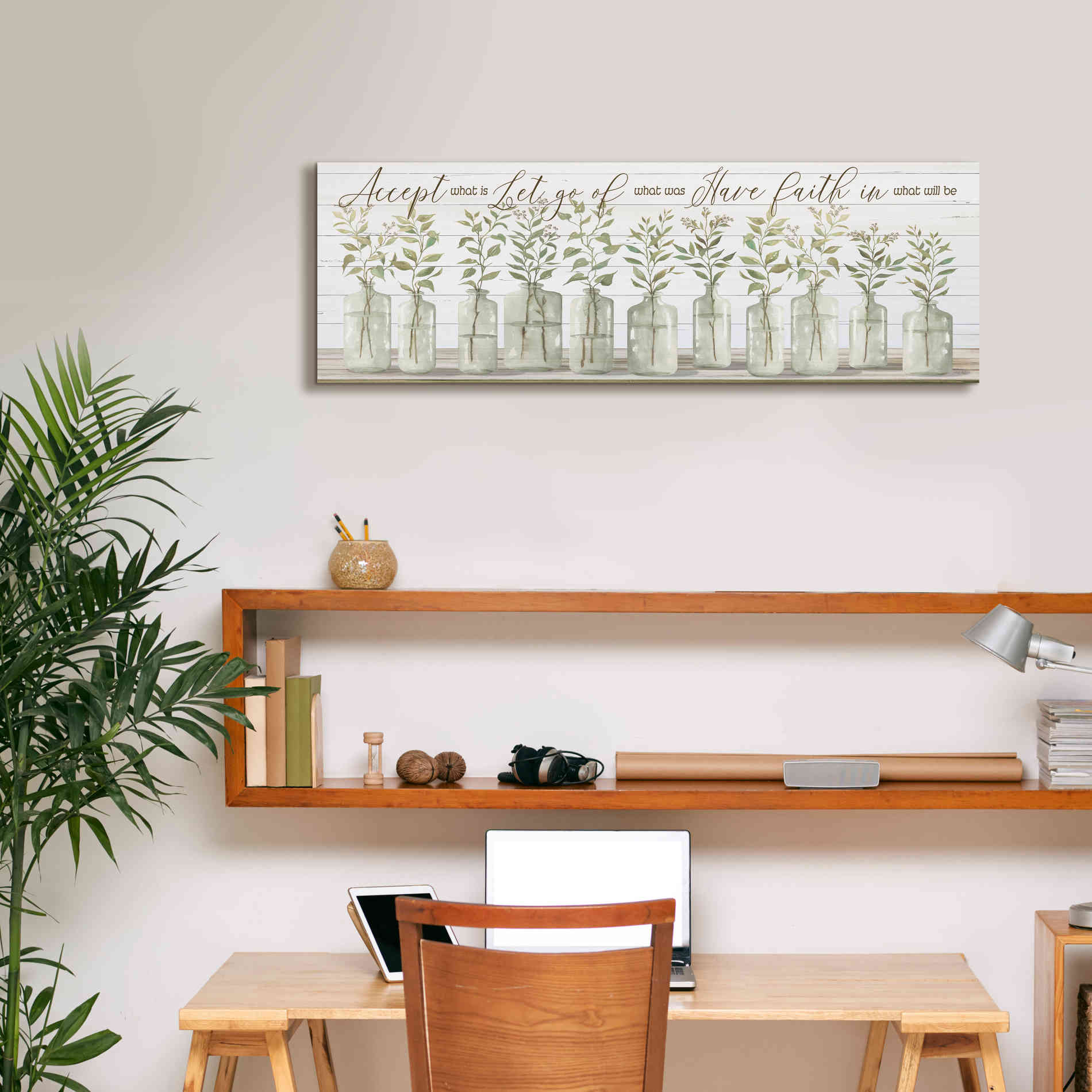 'Accept What Is' by Cindy Jacobs, Canvas Wall Art,36 x 12