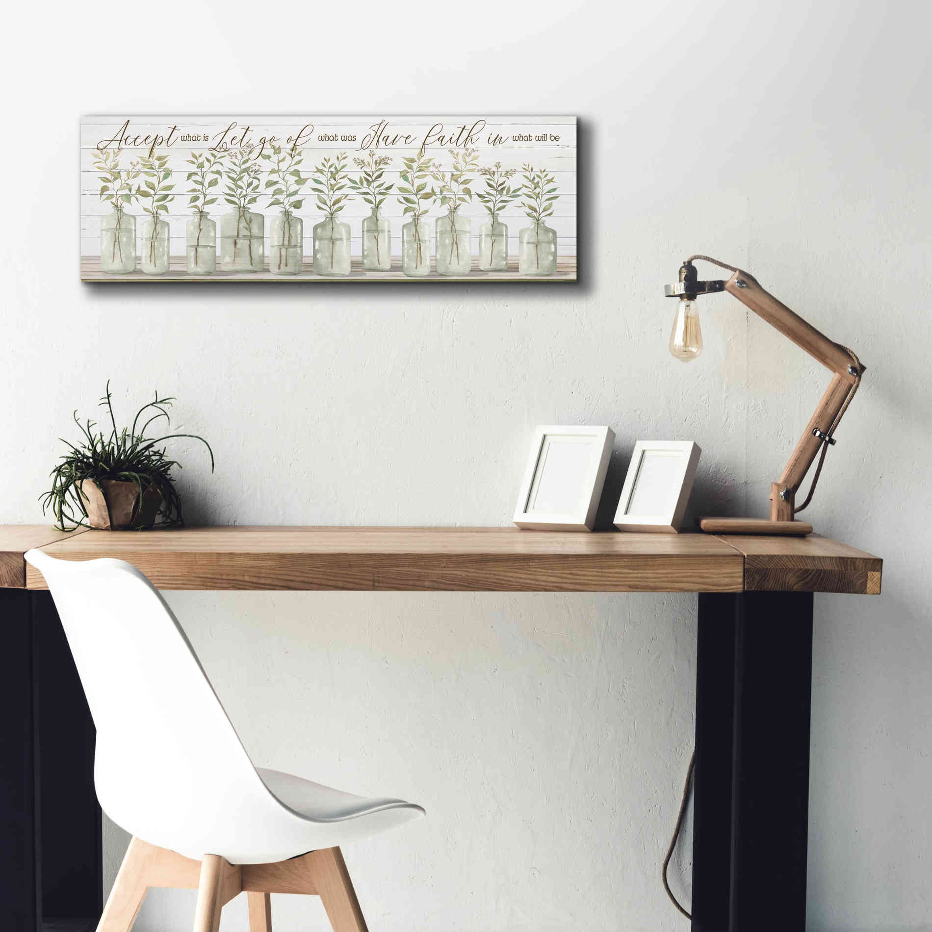 'Accept What Is' by Cindy Jacobs, Canvas Wall Art,36 x 12