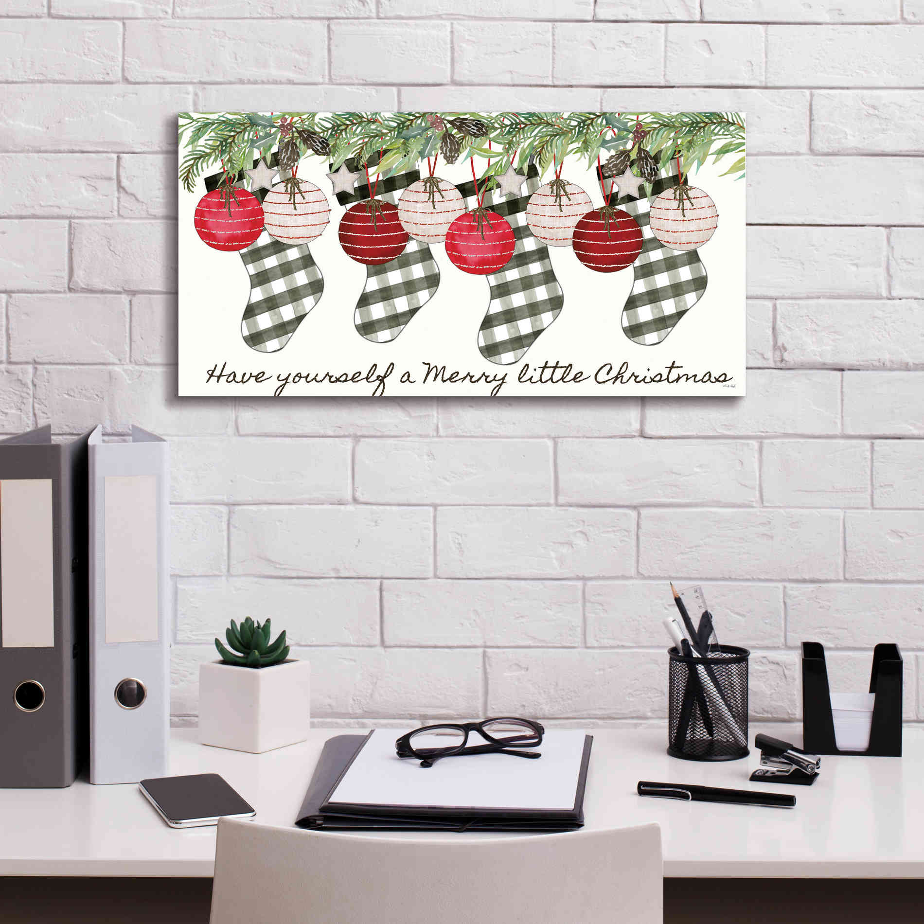 'Have Yourself Ornaments' by Cindy Jacobs, Canvas Wall Art,24 x 12