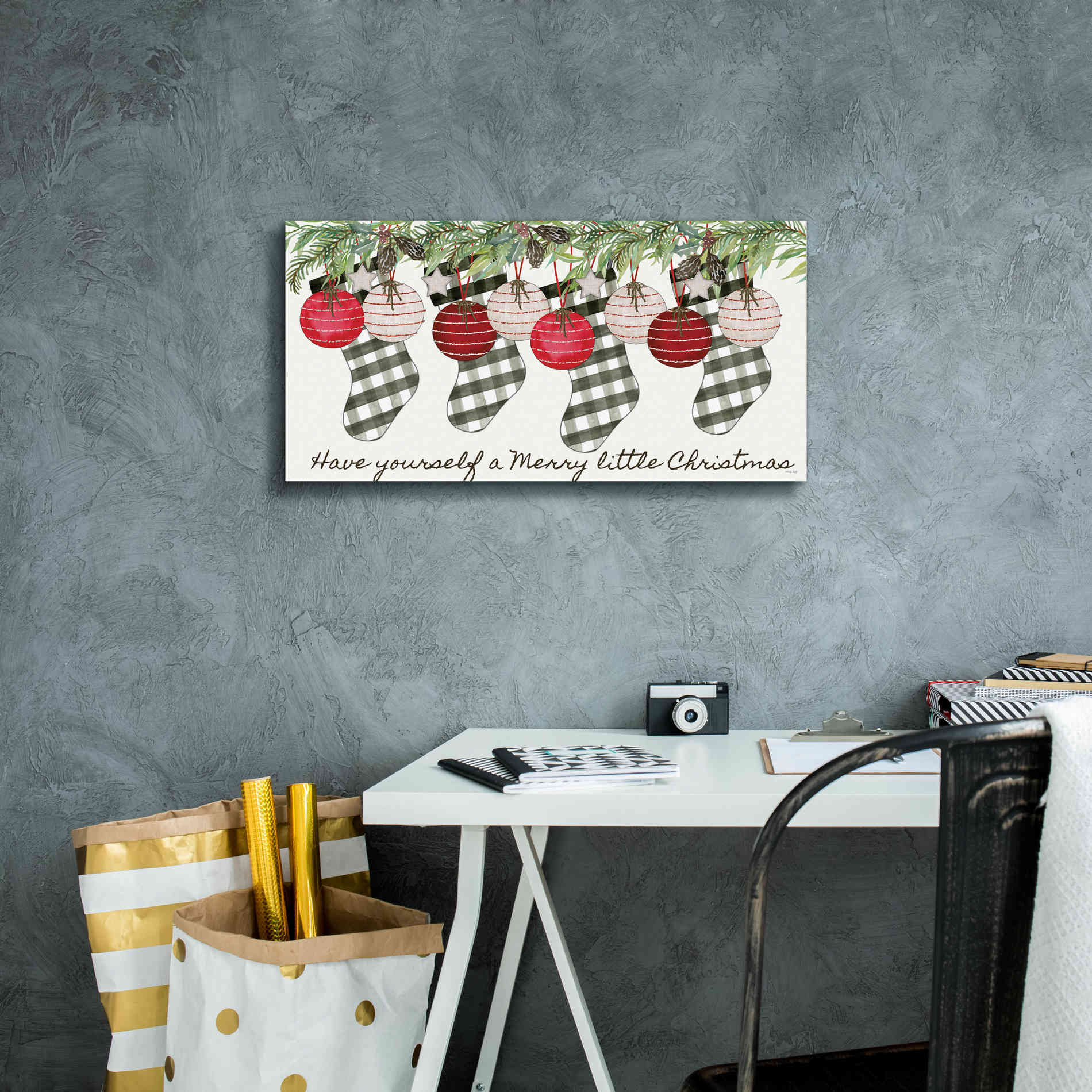 'Have Yourself Ornaments' by Cindy Jacobs, Canvas Wall Art,24 x 12