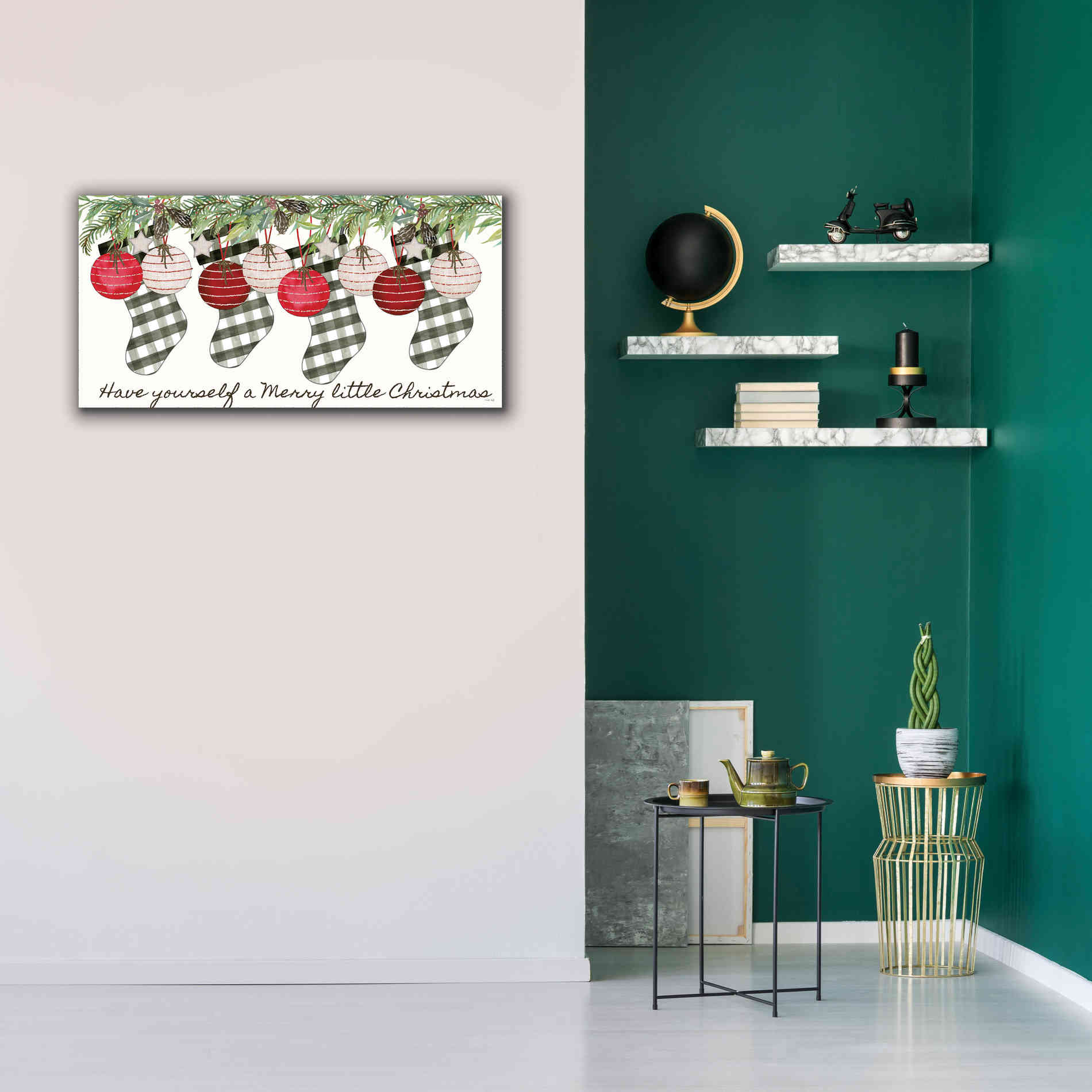 'Have Yourself Ornaments' by Cindy Jacobs, Canvas Wall Art,40 x 20