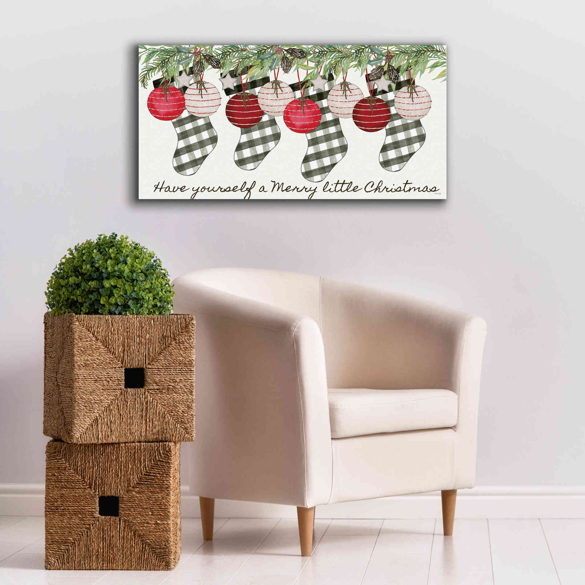 'Have Yourself Ornaments' by Cindy Jacobs, Canvas Wall Art,40 x 20
