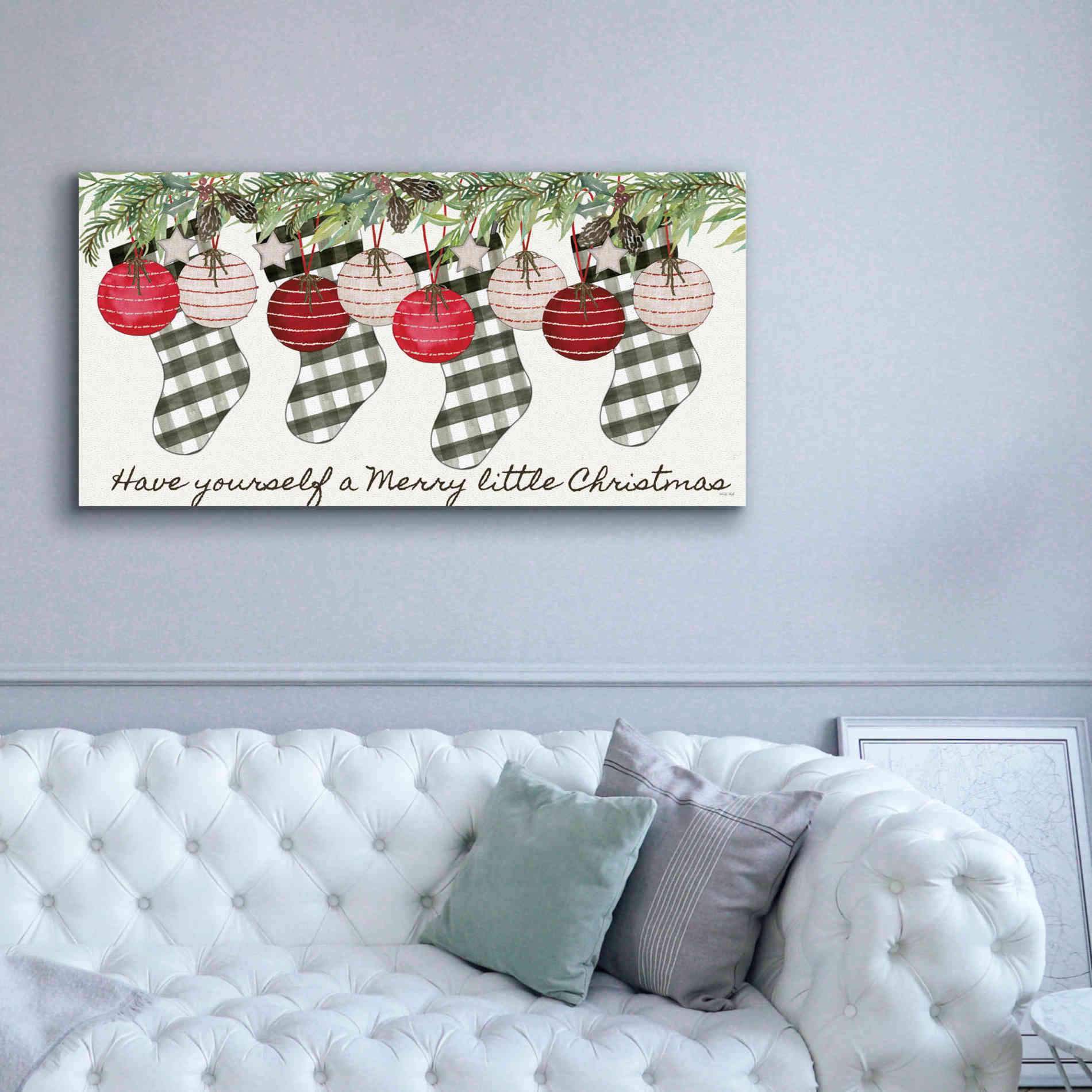 'Have Yourself Ornaments' by Cindy Jacobs, Canvas Wall Art,60 x 30