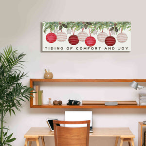 'Tidings of Comfort Ornaments' by Cindy Jacobs, Canvas Wall Art,36 x 12