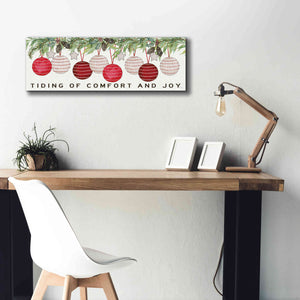 'Tidings of Comfort Ornaments' by Cindy Jacobs, Canvas Wall Art,36 x 12