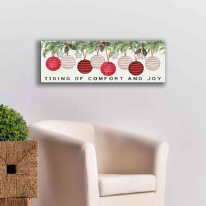 'Tidings of Comfort Ornaments' by Cindy Jacobs, Canvas Wall Art,36 x 12