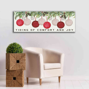 'Tidings of Comfort Ornaments' by Cindy Jacobs, Canvas Wall Art,60 x 20