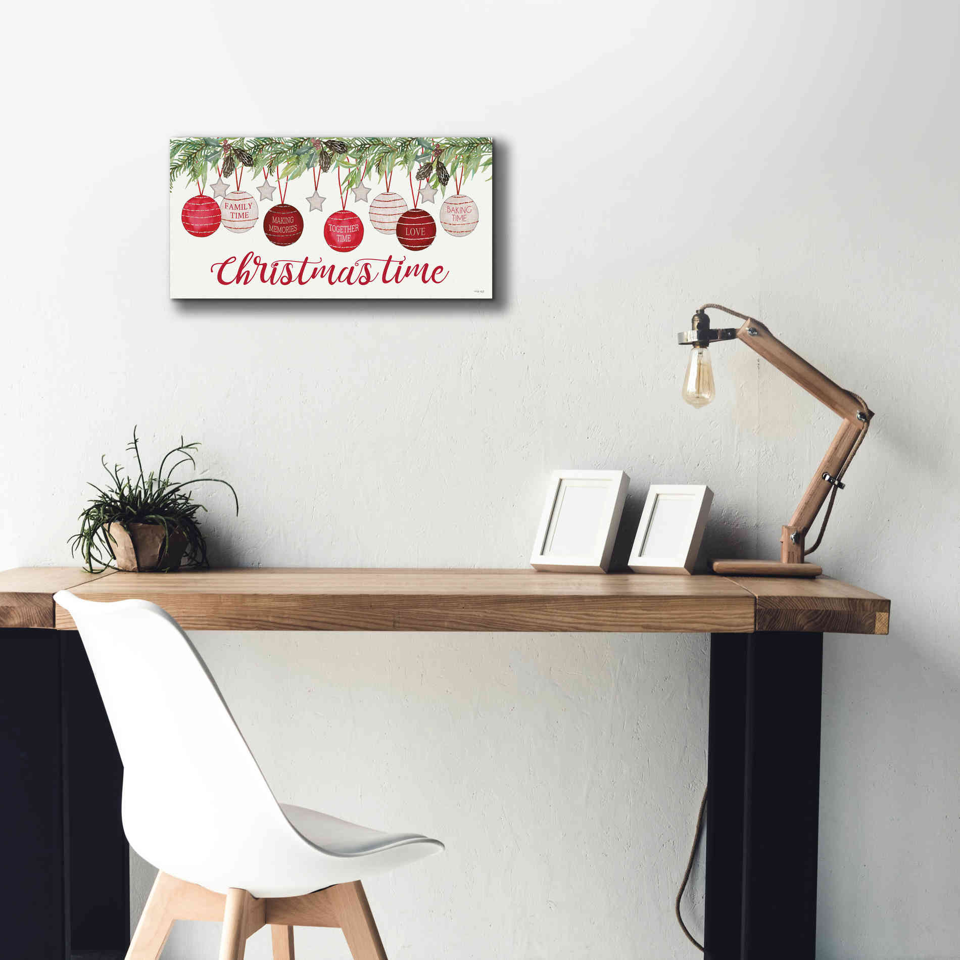 'Christmas Time Ornaments' by Cindy Jacobs, Canvas Wall Art,24 x 12