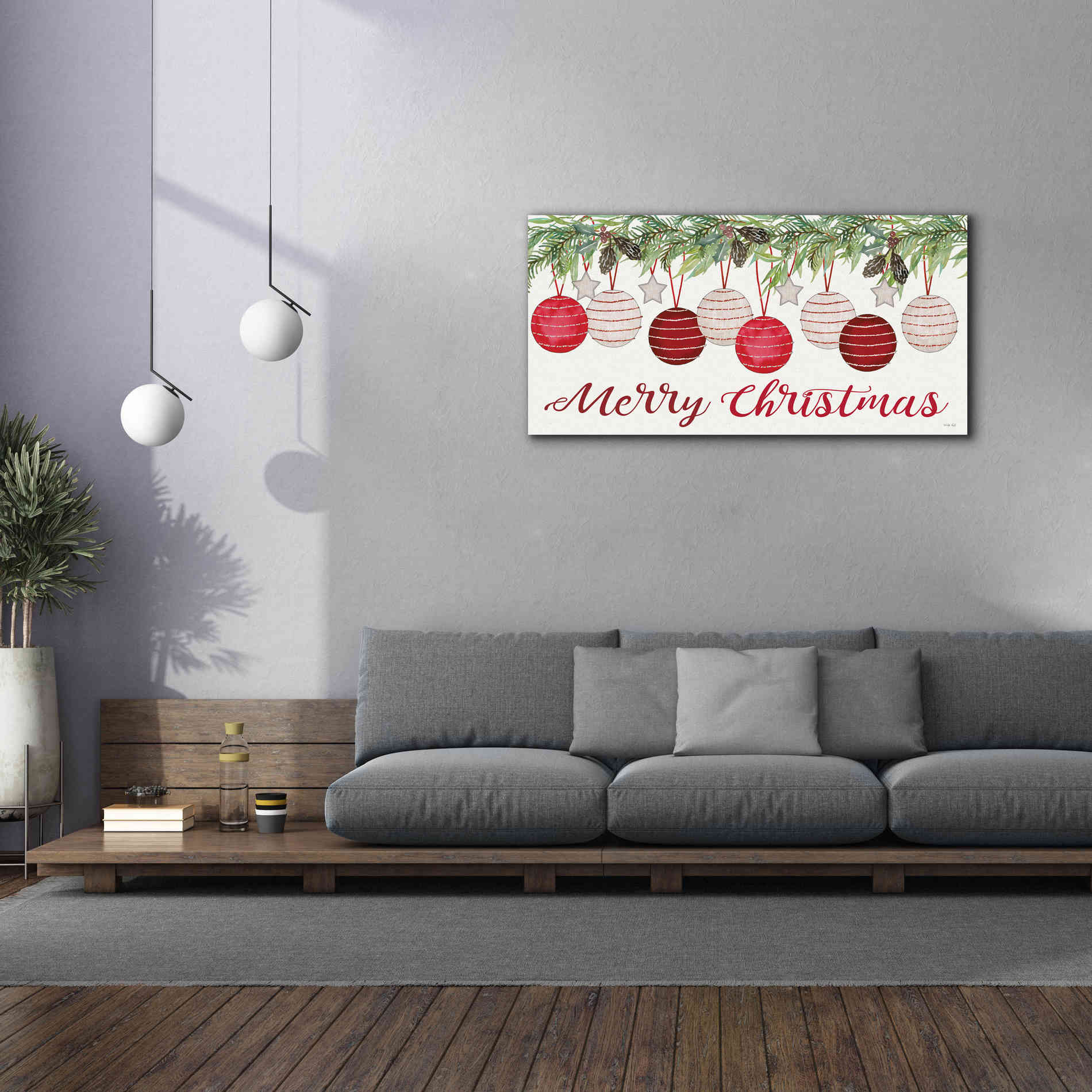 'Merry Christmas Ornaments' by Cindy Jacobs, Canvas Wall Art,60 x 30