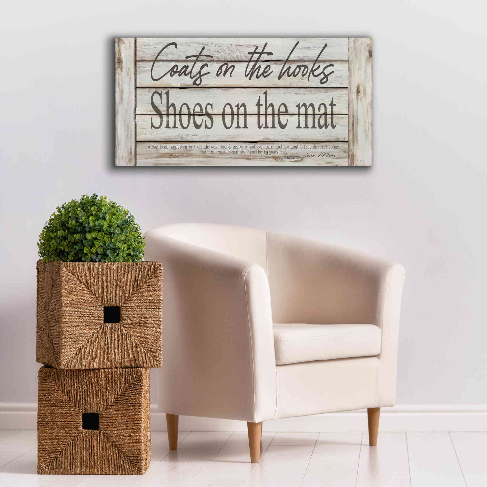 'Mud Room Rules' by Cindy Jacobs, Canvas Wall Art,40 x 20