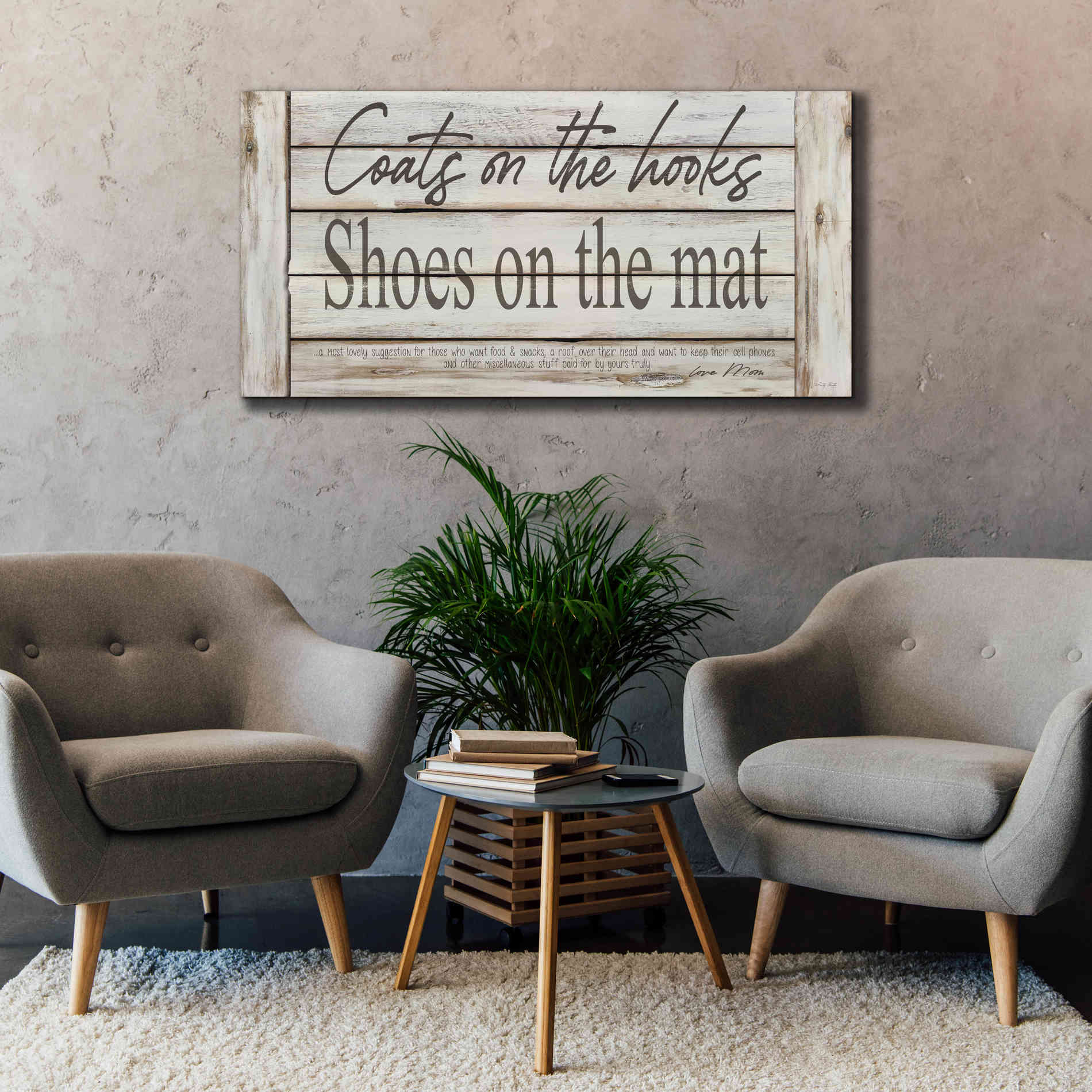 'Mud Room Rules' by Cindy Jacobs, Canvas Wall Art,60 x 30
