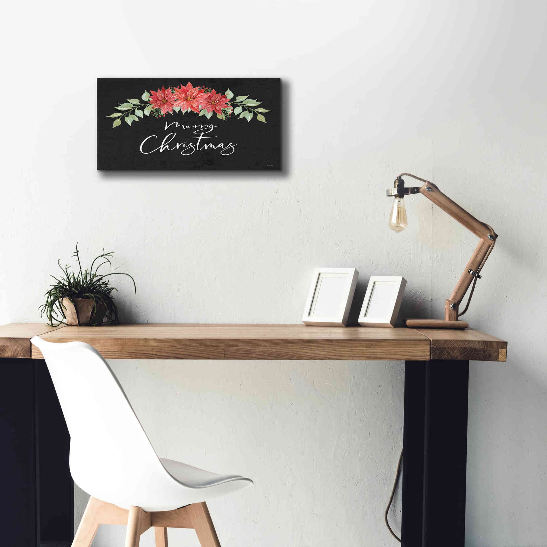 'Merry Christmas Simply' by Cindy Jacobs, Canvas Wall Art,24 x 12