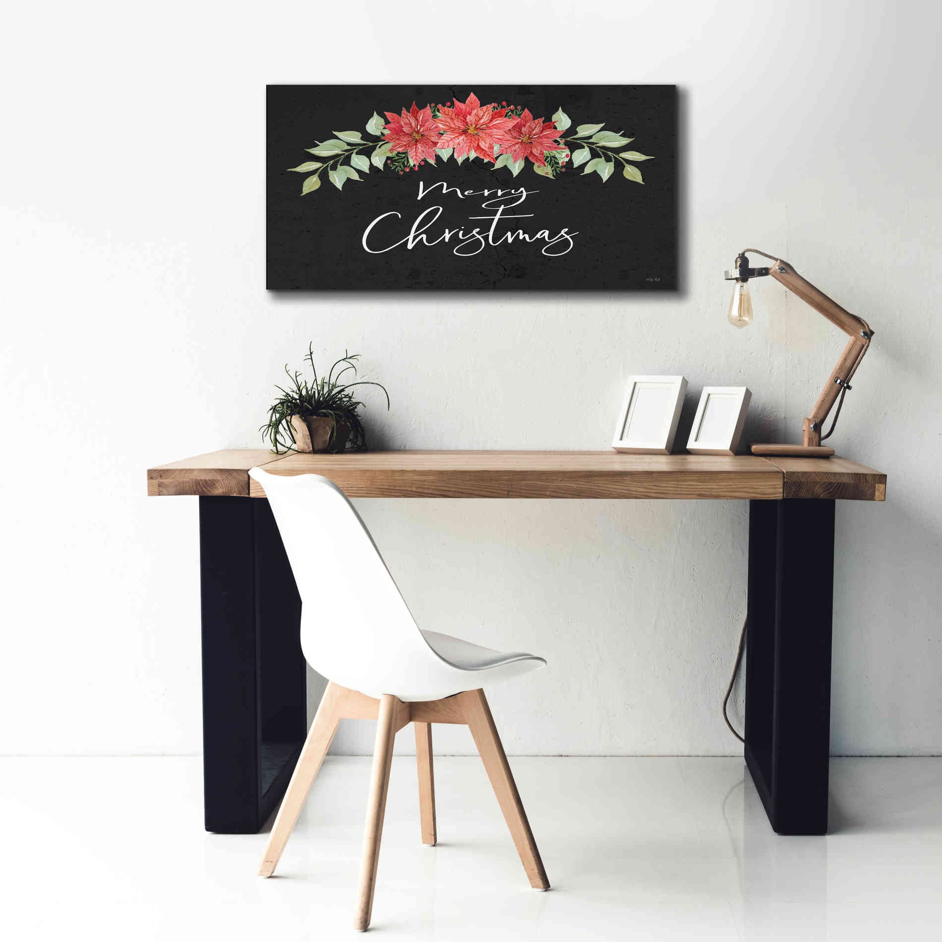 'Merry Christmas Simply' by Cindy Jacobs, Canvas Wall Art,40 x 20
