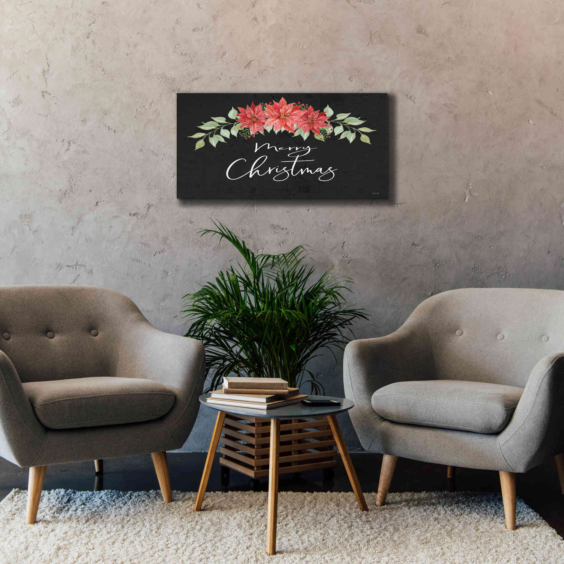 'Merry Christmas Simply' by Cindy Jacobs, Canvas Wall Art,40 x 20