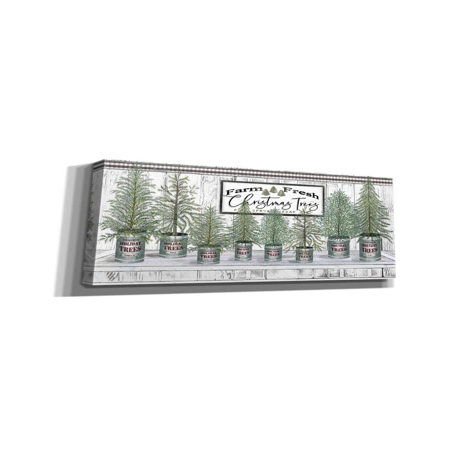 'Galvanized Pots White Christmas Trees I' by Cindy Jacobs, Canvas Wall Art