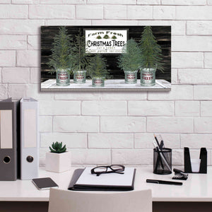 'Galvanized Pots Christmas Trees II' by Cindy Jacobs, Canvas Wall Art,24 x 12