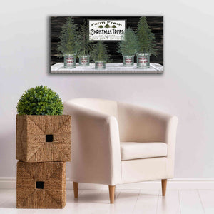 'Galvanized Pots Christmas Trees II' by Cindy Jacobs, Canvas Wall Art,40 x 20