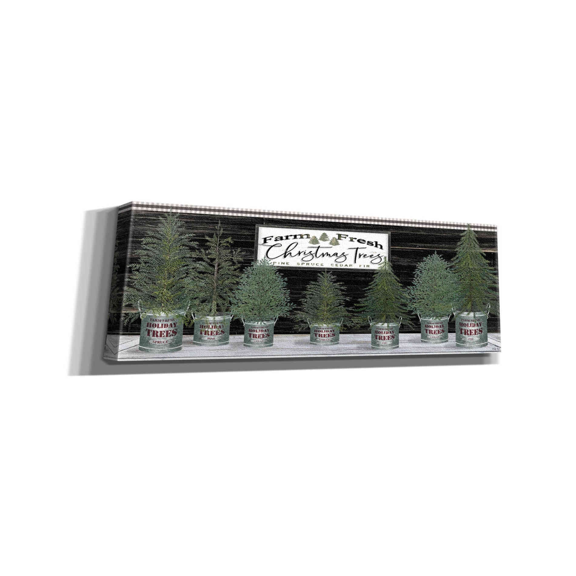 'Galvanized Pots Christmas Trees I' by Cindy Jacobs, Canvas Wall Art
