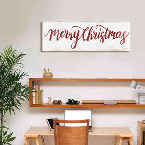 'Merry Christmas Cursive' by Cindy Jacobs, Canvas Wall Art,36 x 12